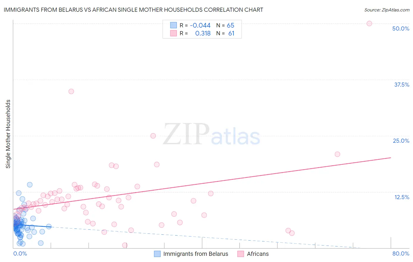 Immigrants from Belarus vs African Single Mother Households