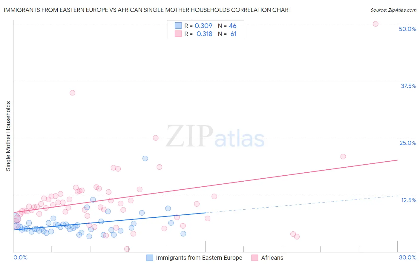 Immigrants from Eastern Europe vs African Single Mother Households