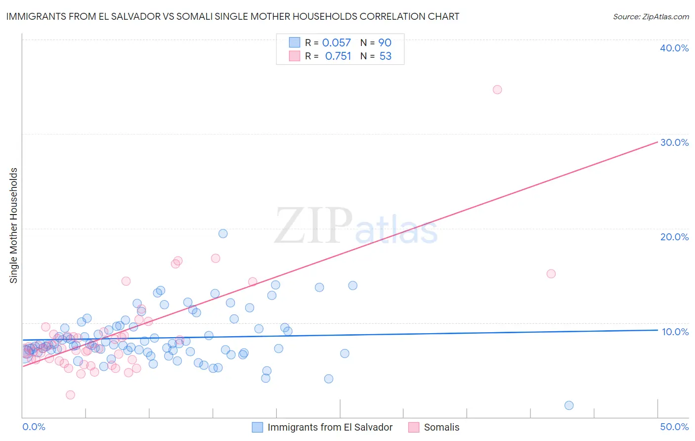 Immigrants from El Salvador vs Somali Single Mother Households