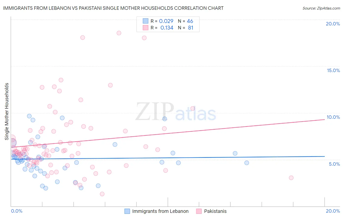 Immigrants from Lebanon vs Pakistani Single Mother Households