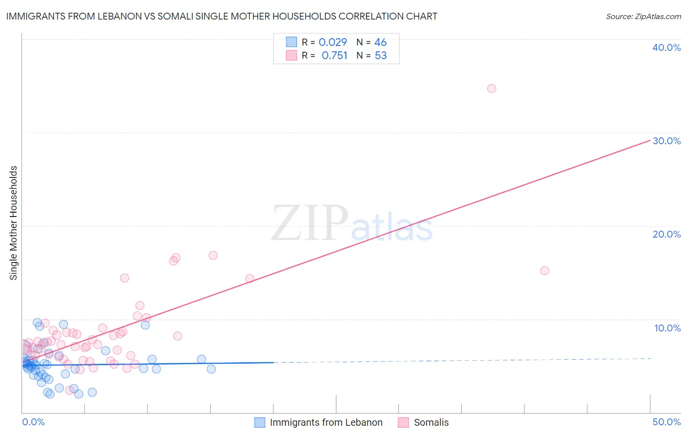 Immigrants from Lebanon vs Somali Single Mother Households