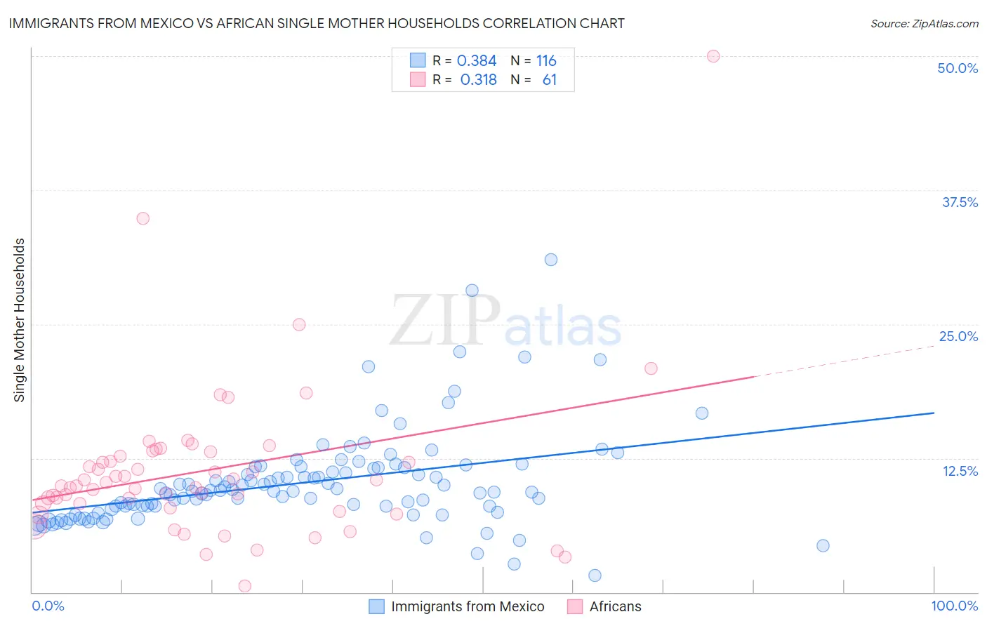 Immigrants from Mexico vs African Single Mother Households