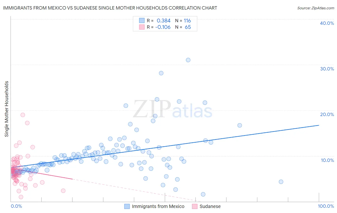Immigrants from Mexico vs Sudanese Single Mother Households