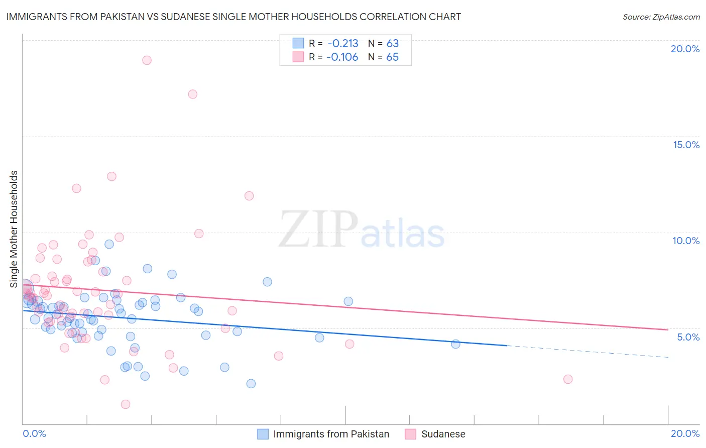 Immigrants from Pakistan vs Sudanese Single Mother Households