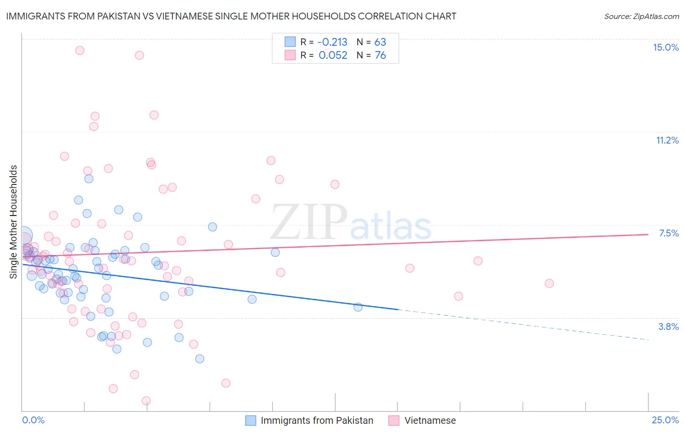 Immigrants from Pakistan vs Vietnamese Single Mother Households