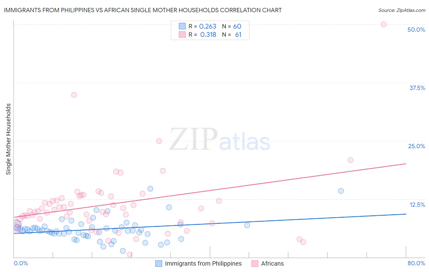 Immigrants from Philippines vs African Single Mother Households