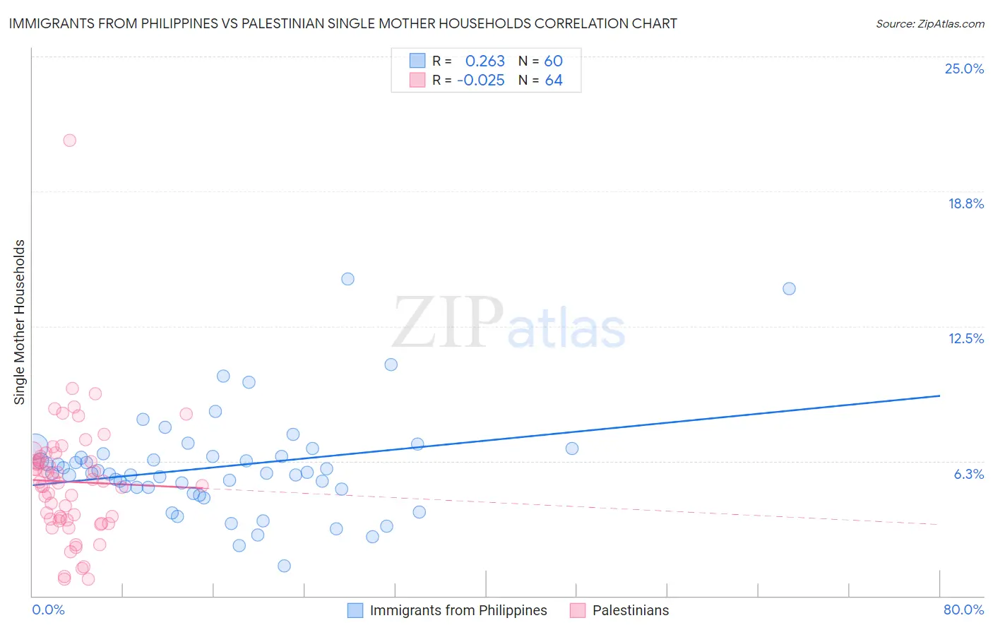 Immigrants from Philippines vs Palestinian Single Mother Households