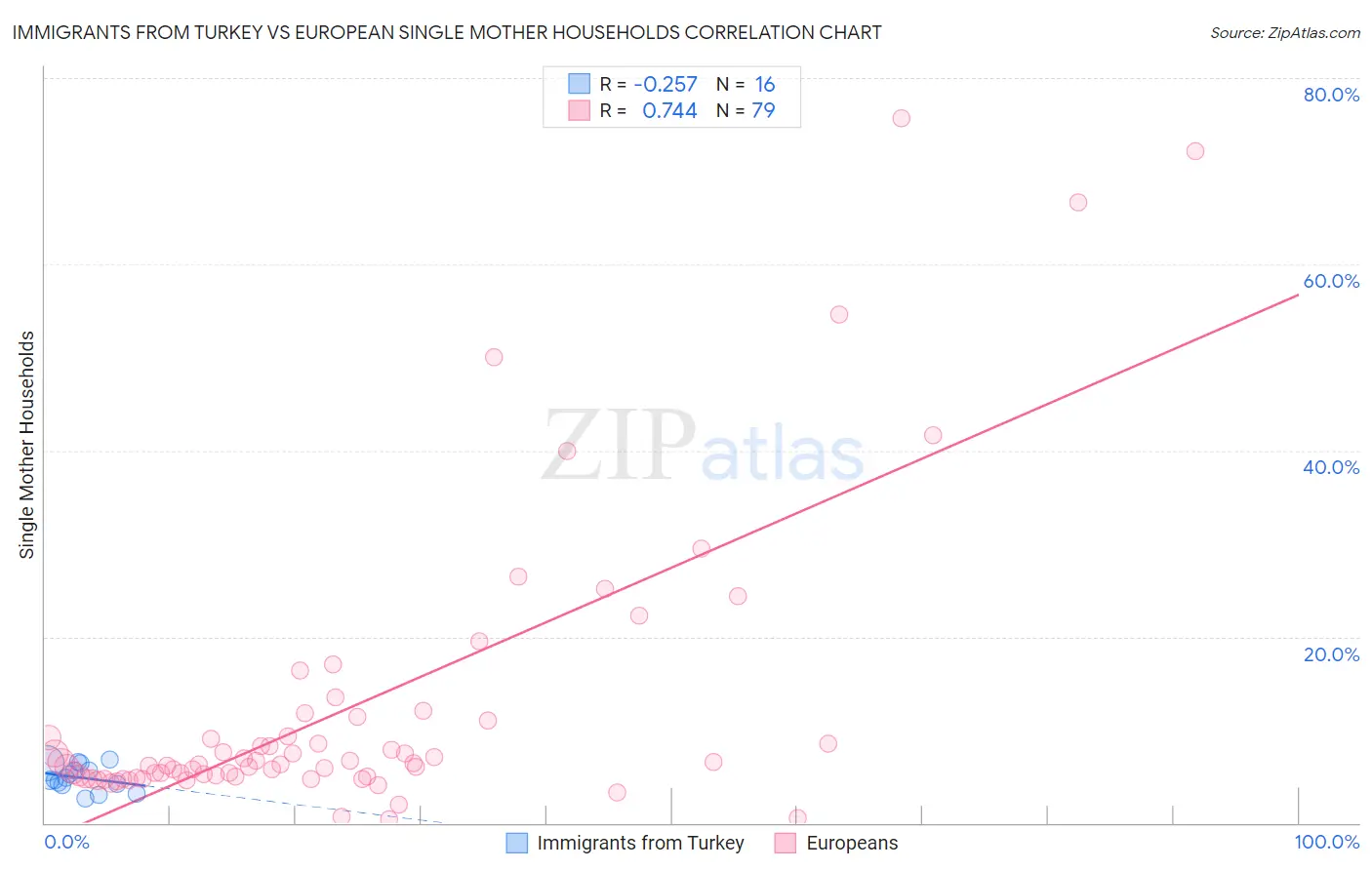 Immigrants from Turkey vs European Single Mother Households
