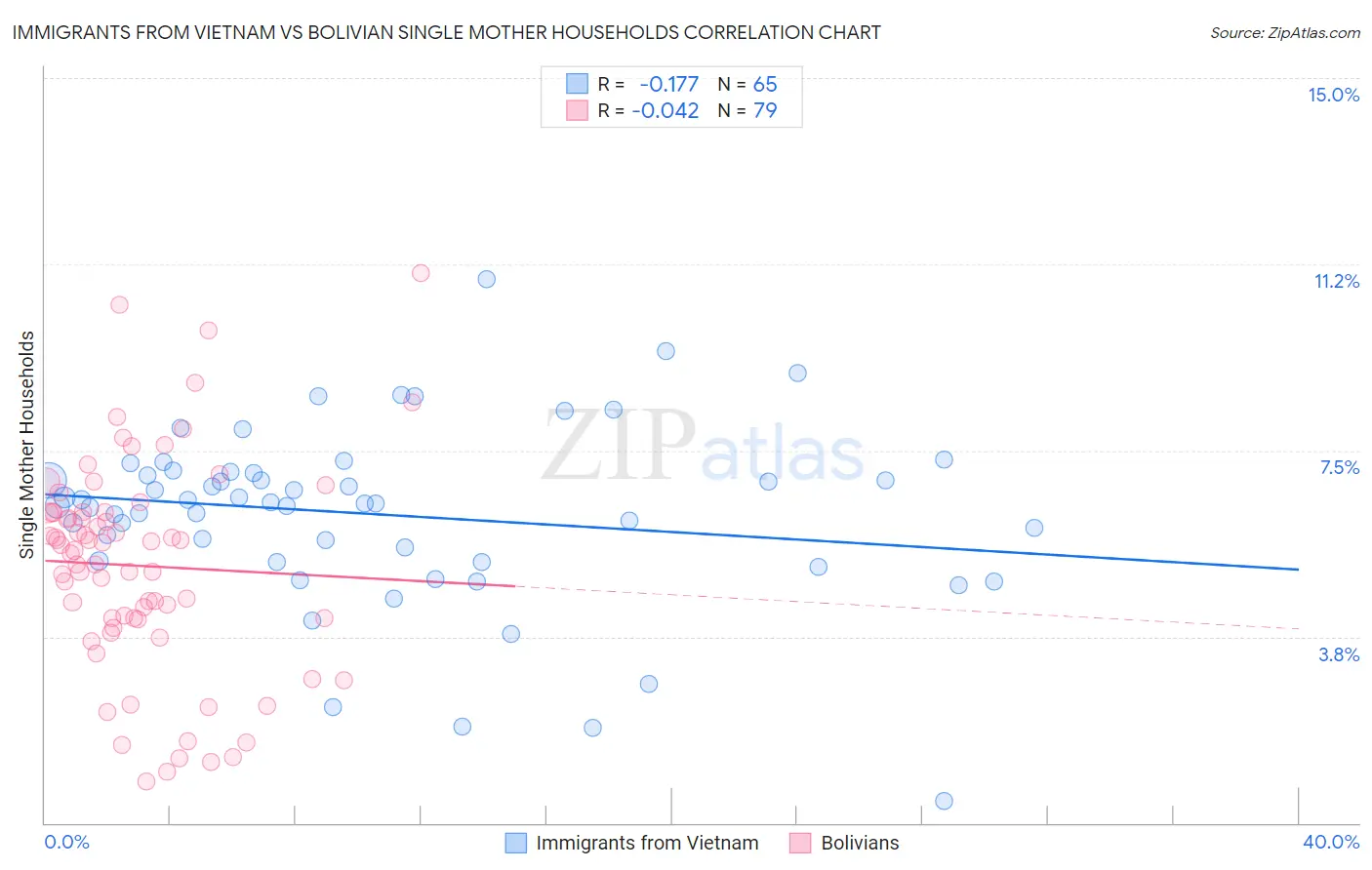 Immigrants from Vietnam vs Bolivian Single Mother Households