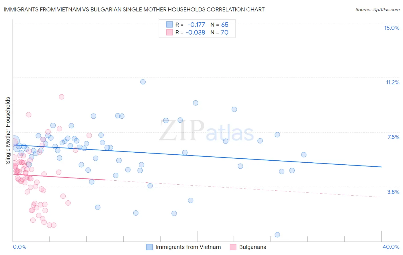 Immigrants from Vietnam vs Bulgarian Single Mother Households