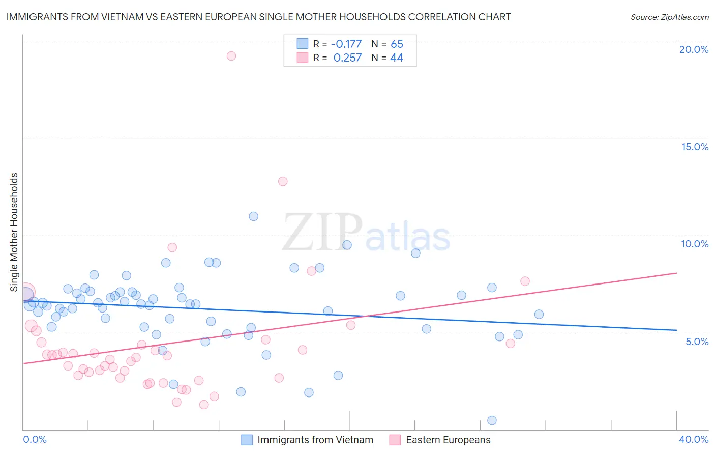 Immigrants from Vietnam vs Eastern European Single Mother Households