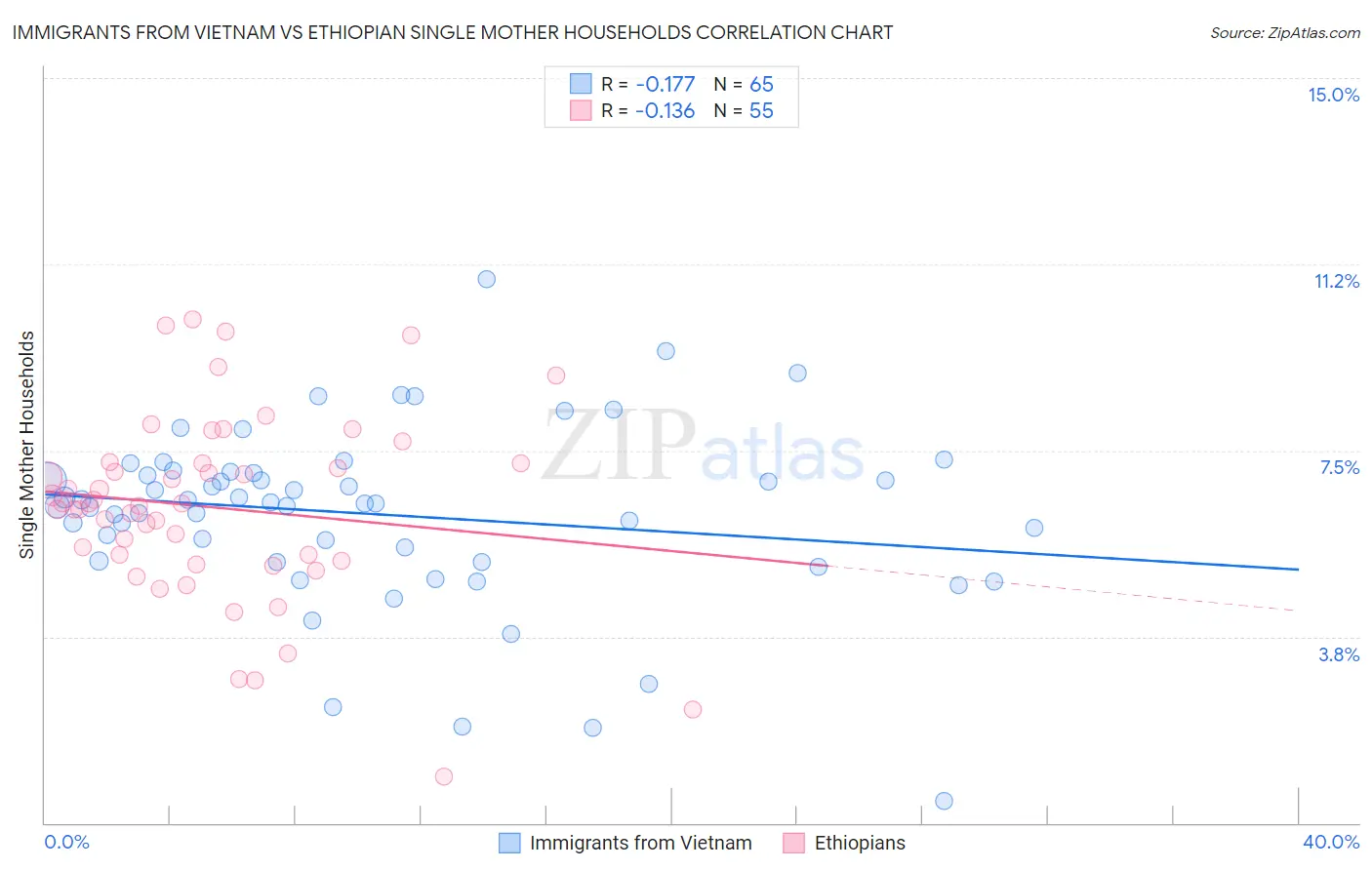 Immigrants from Vietnam vs Ethiopian Single Mother Households
