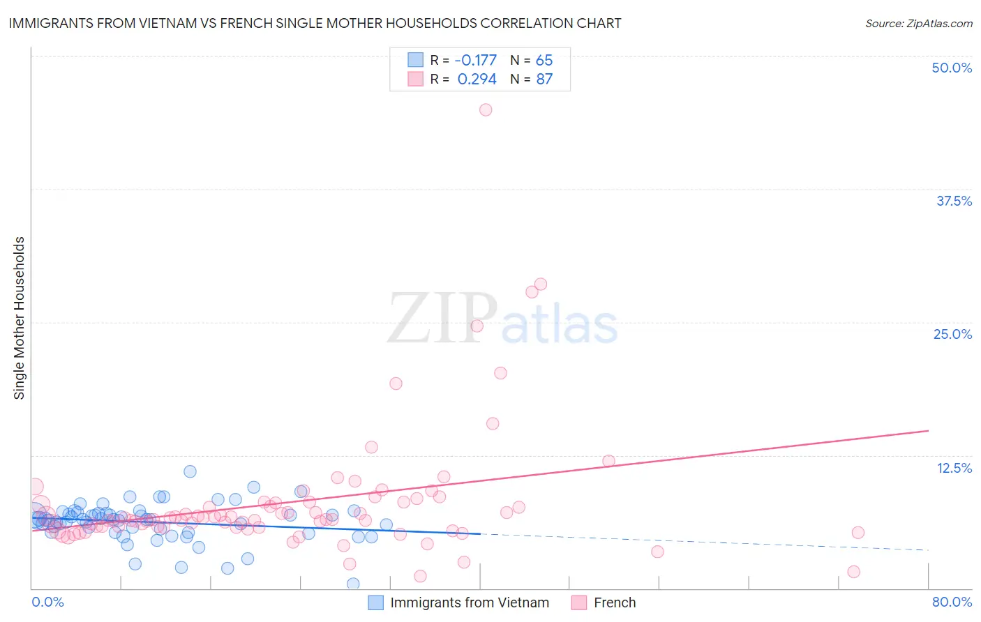 Immigrants from Vietnam vs French Single Mother Households