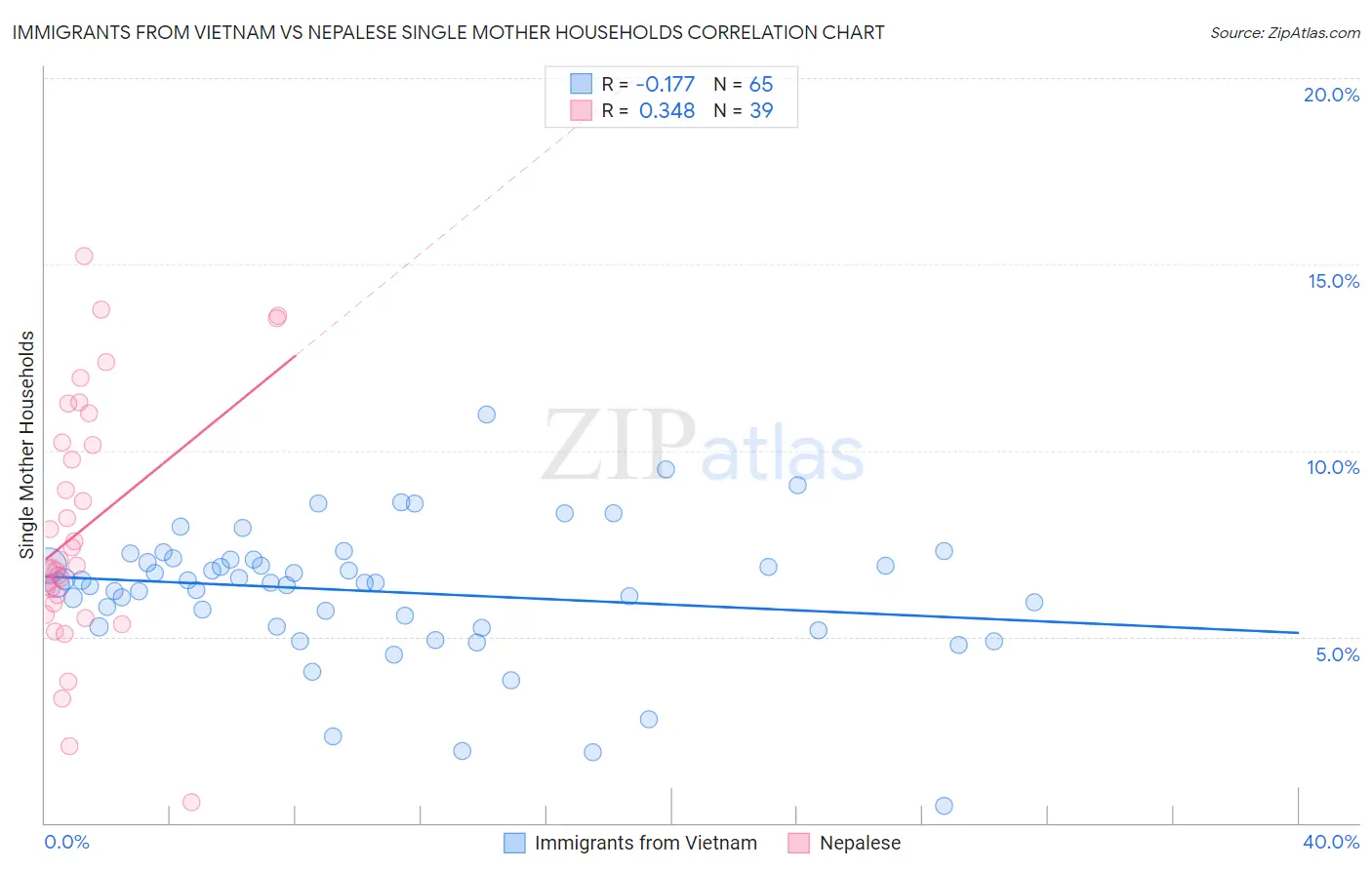 Immigrants from Vietnam vs Nepalese Single Mother Households
