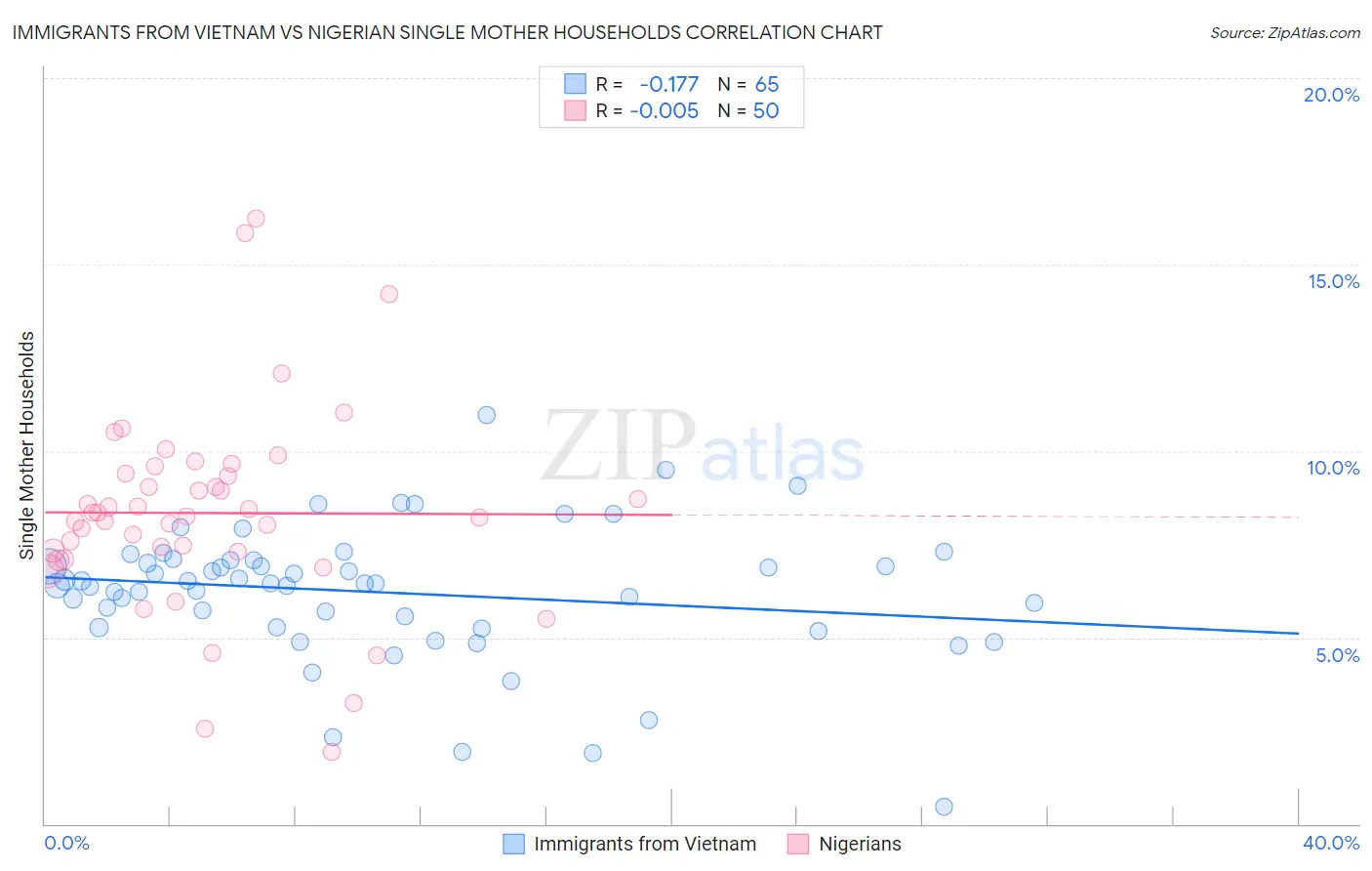 Immigrants from Vietnam vs Nigerian Single Mother Households