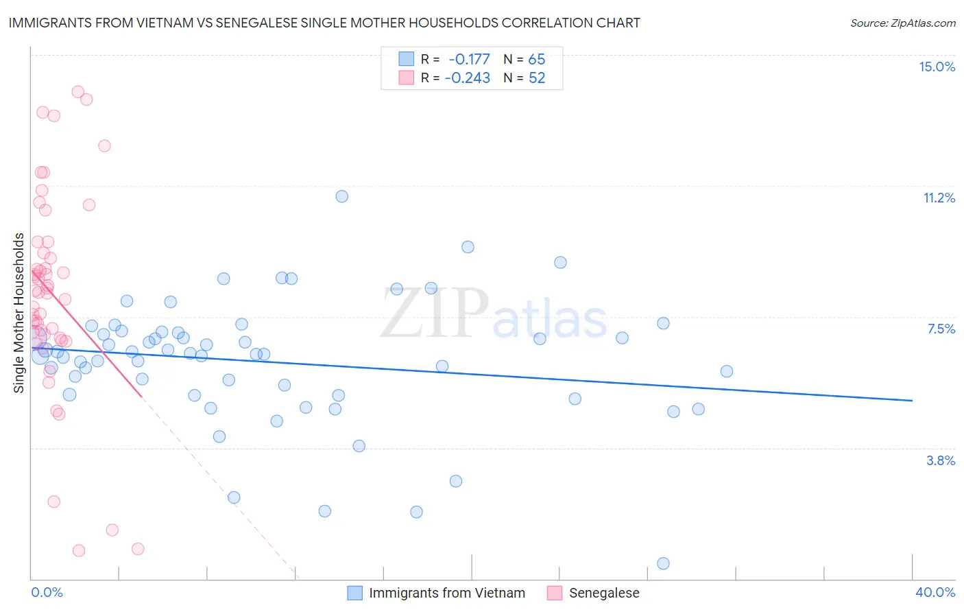 Immigrants from Vietnam vs Senegalese Single Mother Households