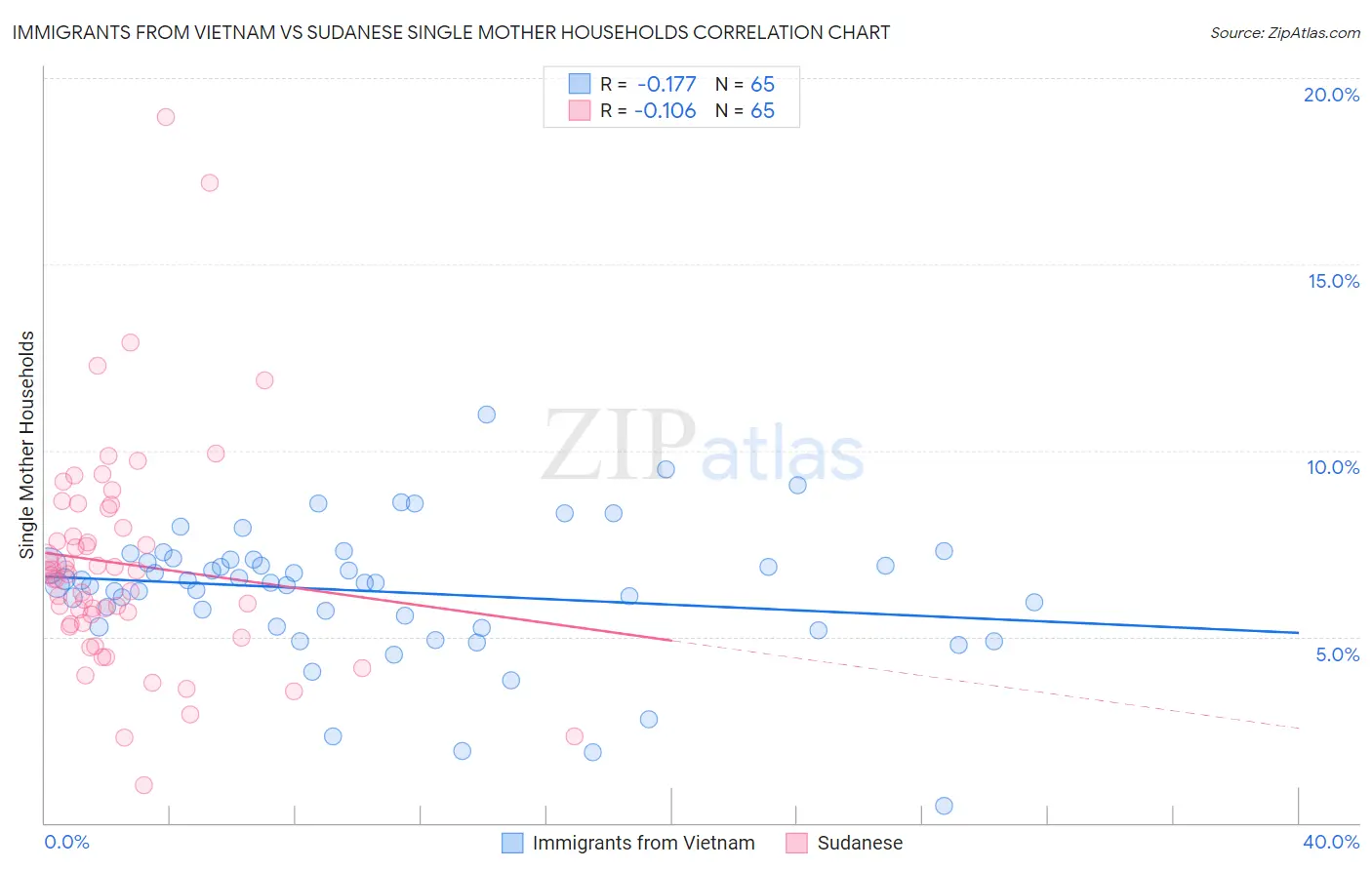 Immigrants from Vietnam vs Sudanese Single Mother Households