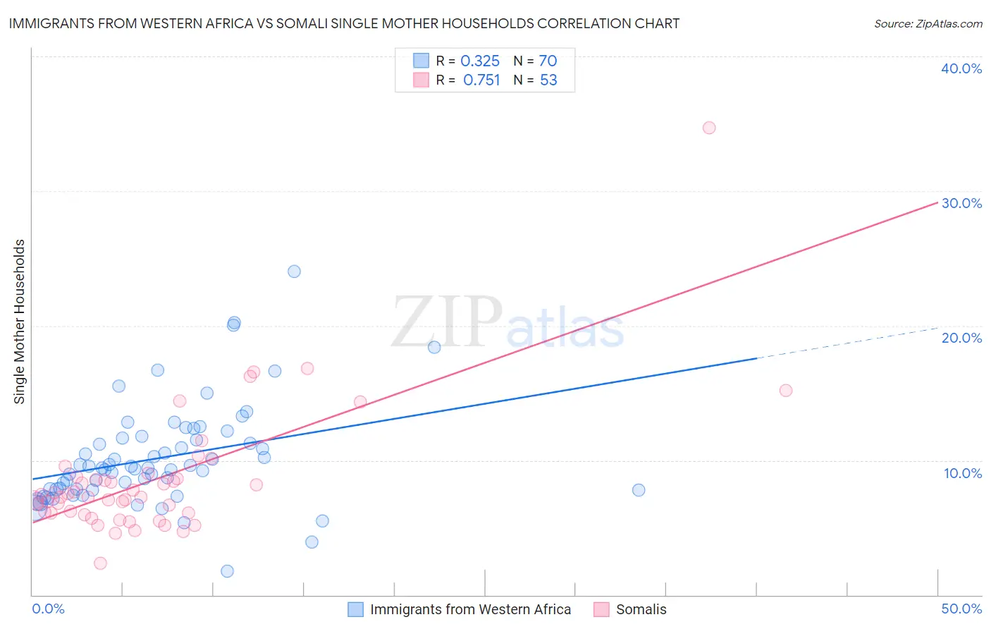 Immigrants from Western Africa vs Somali Single Mother Households