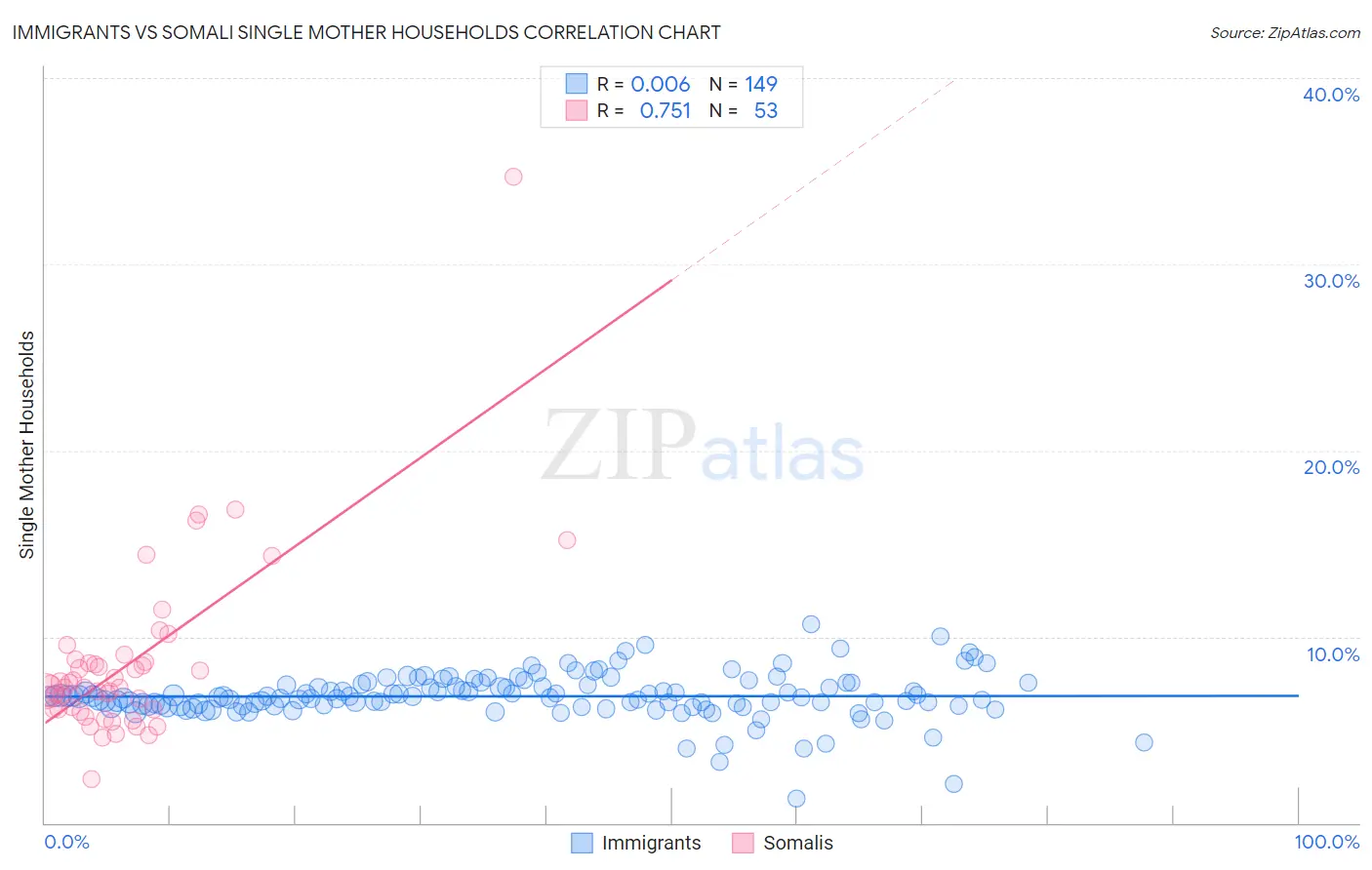 Immigrants vs Somali Single Mother Households