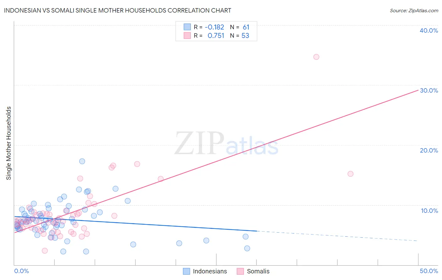 Indonesian vs Somali Single Mother Households