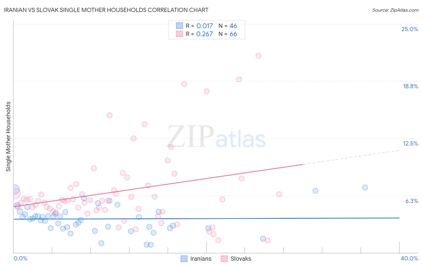 Iranian vs Slovak Single Mother Households