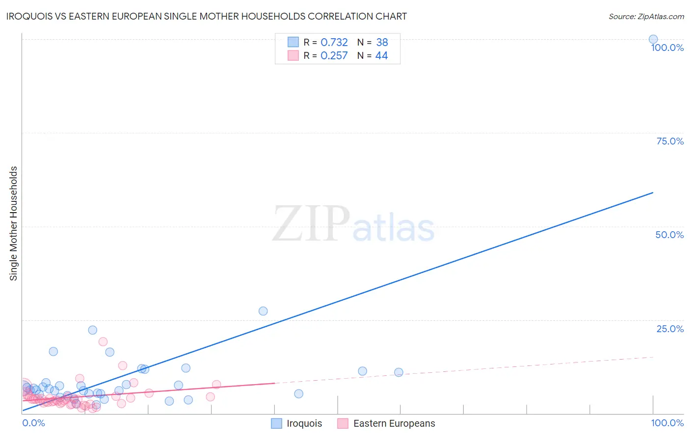 Iroquois vs Eastern European Single Mother Households