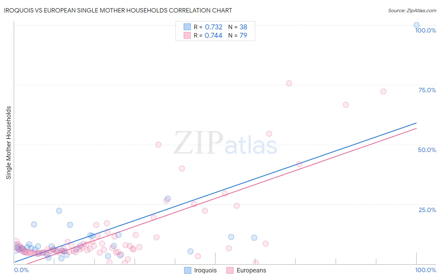 Iroquois vs European Single Mother Households