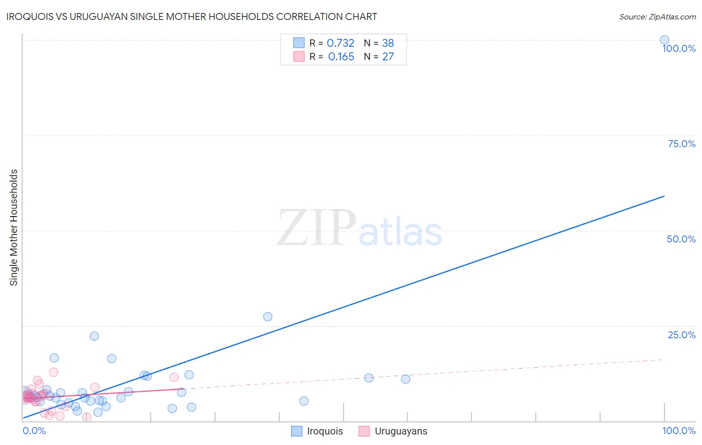 Iroquois vs Uruguayan Single Mother Households