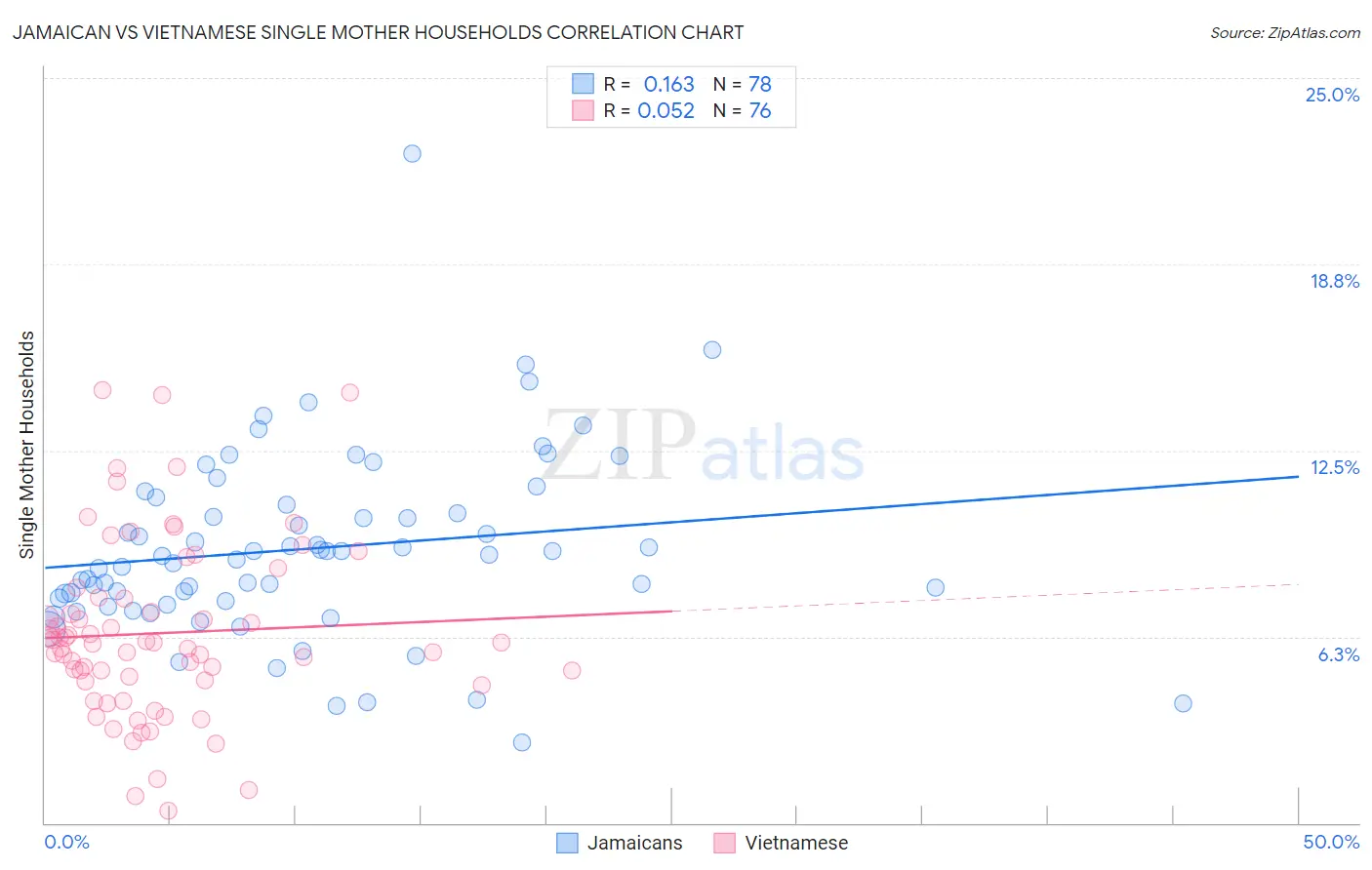 Jamaican vs Vietnamese Single Mother Households