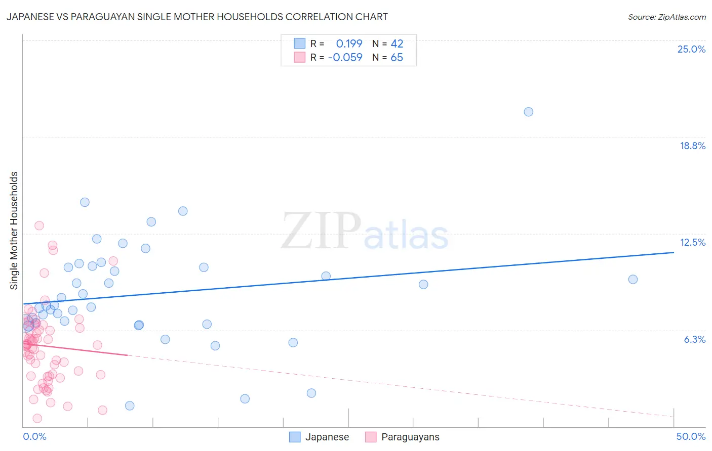 Japanese vs Paraguayan Single Mother Households