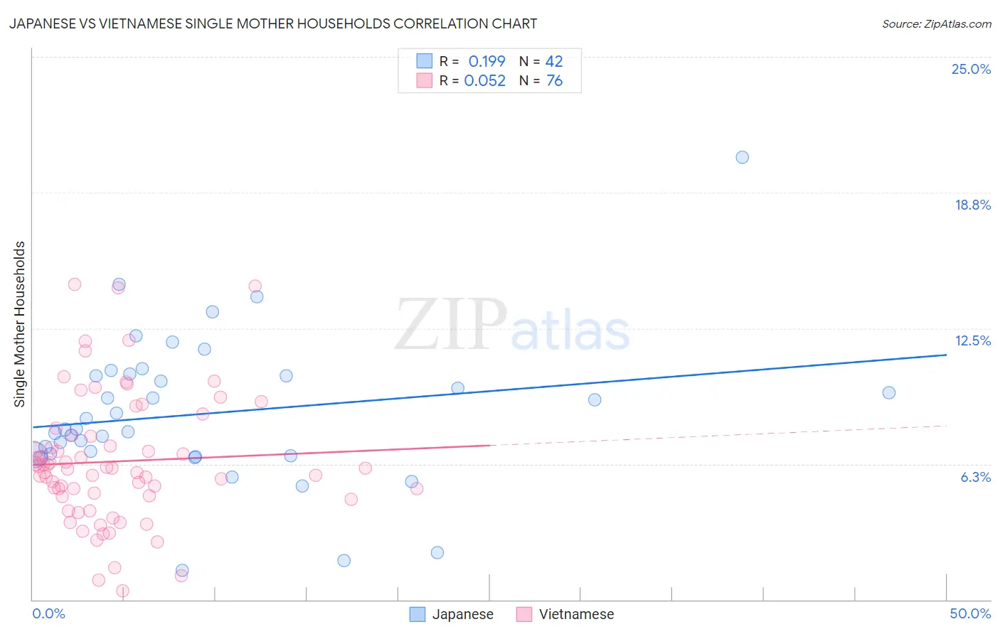 Japanese vs Vietnamese Single Mother Households