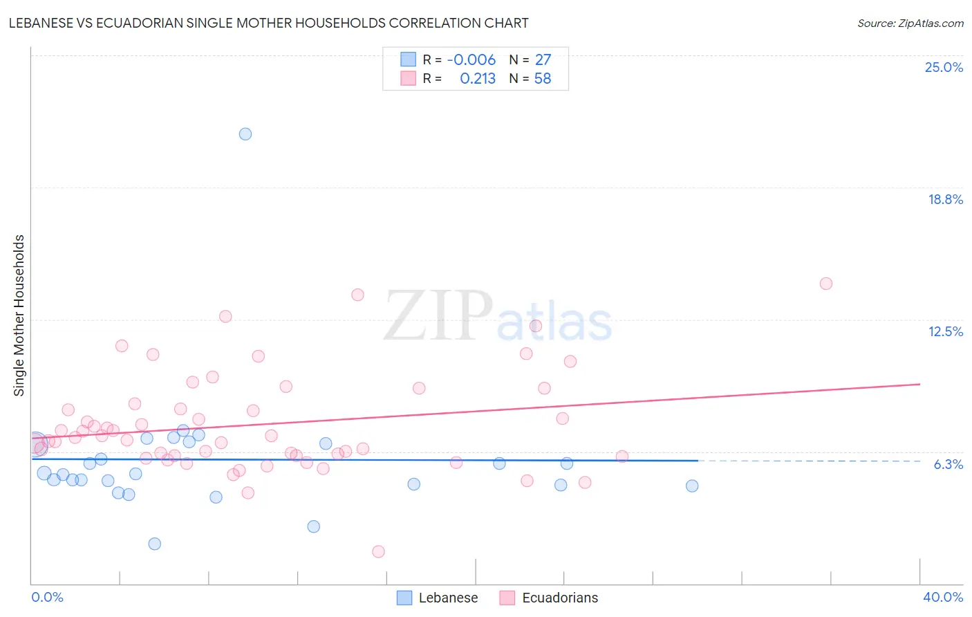 Lebanese vs Ecuadorian Single Mother Households
