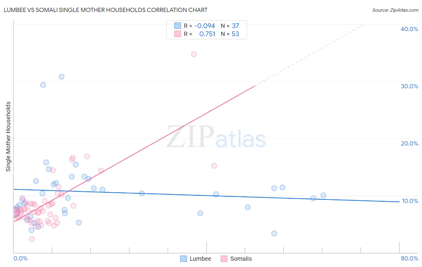 Lumbee vs Somali Single Mother Households