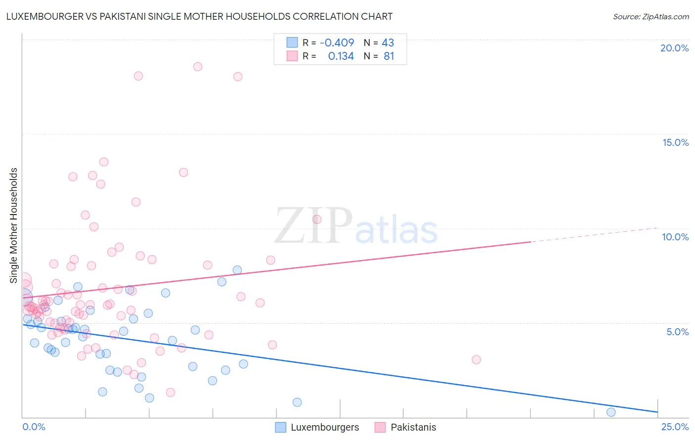 Luxembourger vs Pakistani Single Mother Households