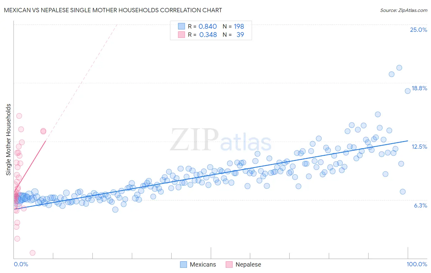 Mexican vs Nepalese Single Mother Households