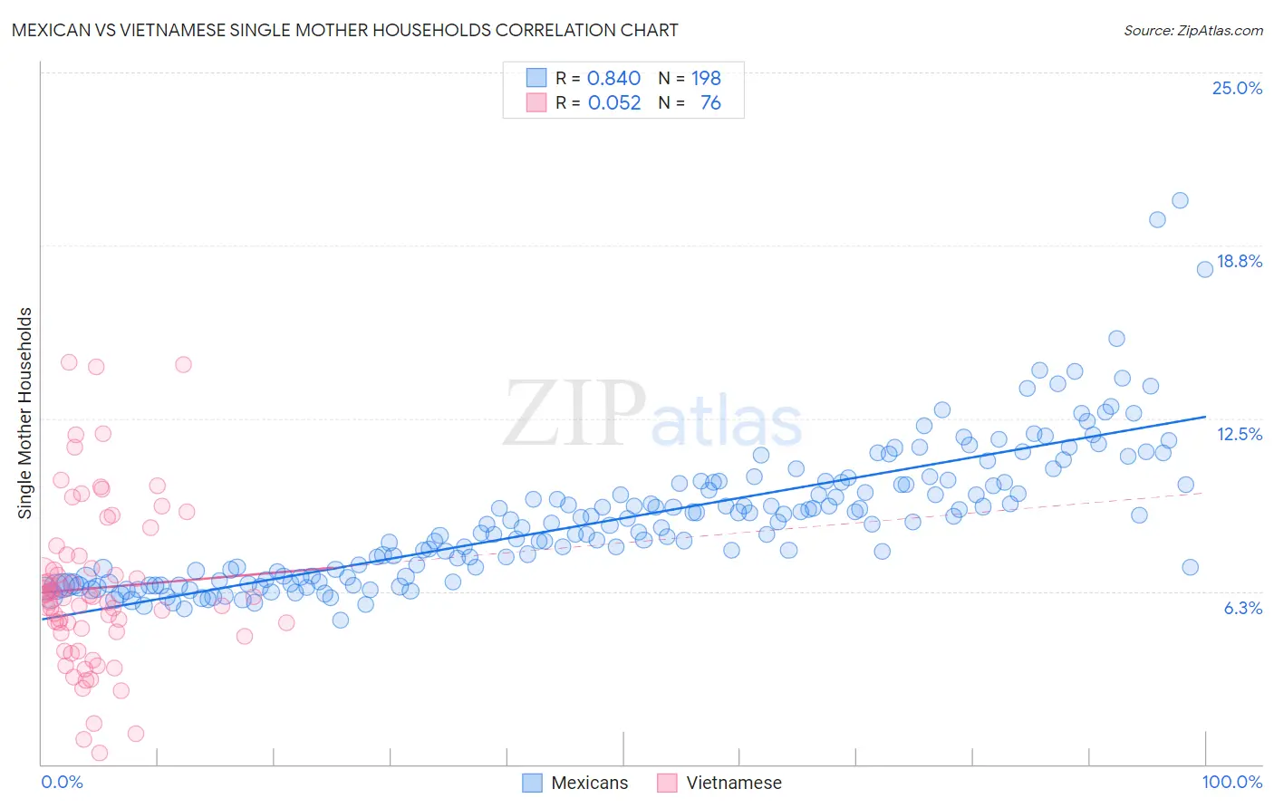 Mexican vs Vietnamese Single Mother Households