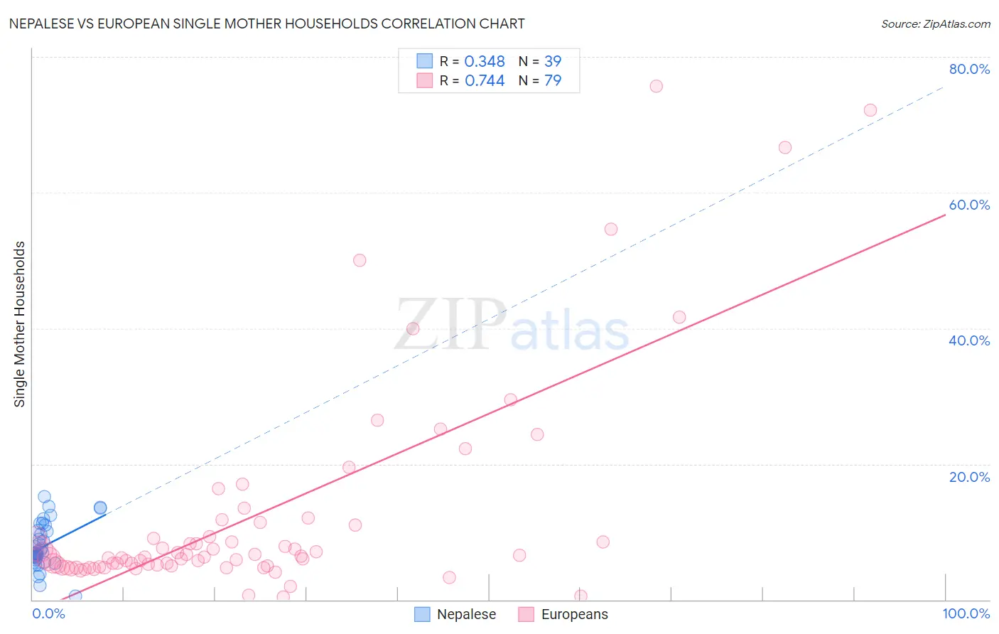Nepalese vs European Single Mother Households