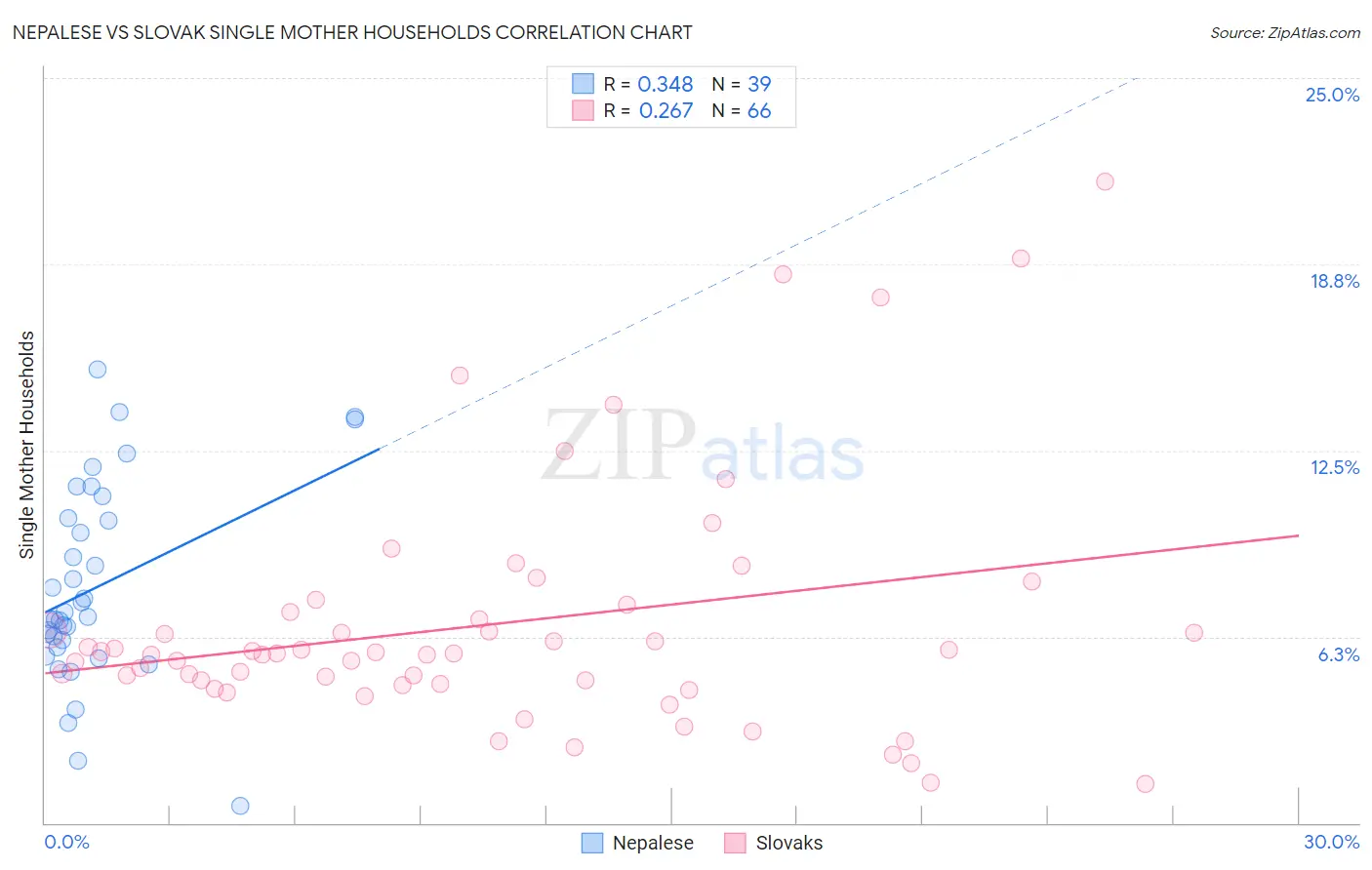 Nepalese vs Slovak Single Mother Households