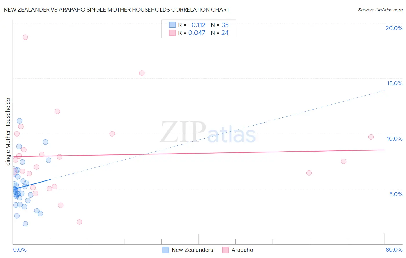 New Zealander vs Arapaho Single Mother Households