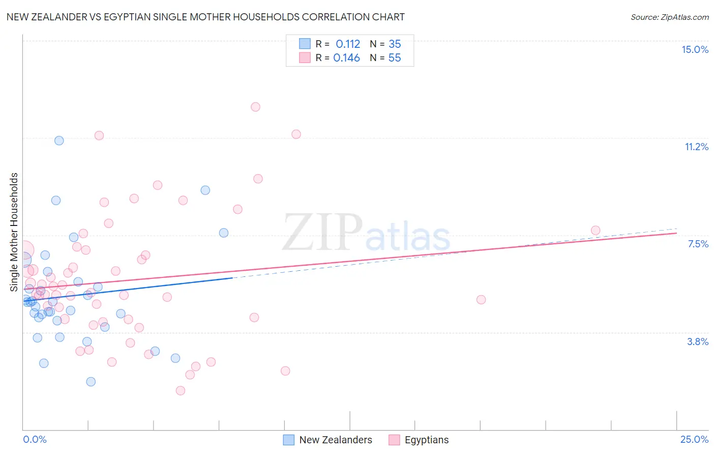 New Zealander vs Egyptian Single Mother Households