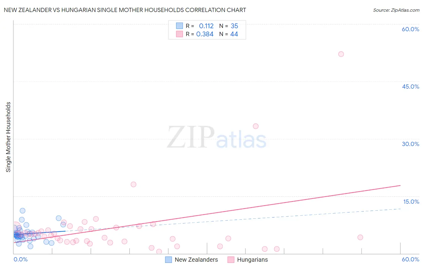 New Zealander vs Hungarian Single Mother Households