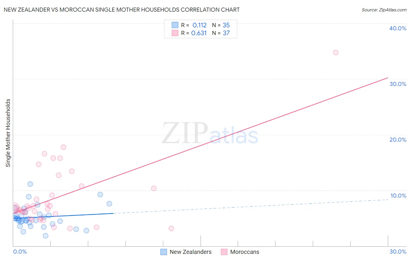 New Zealander vs Moroccan Single Mother Households
