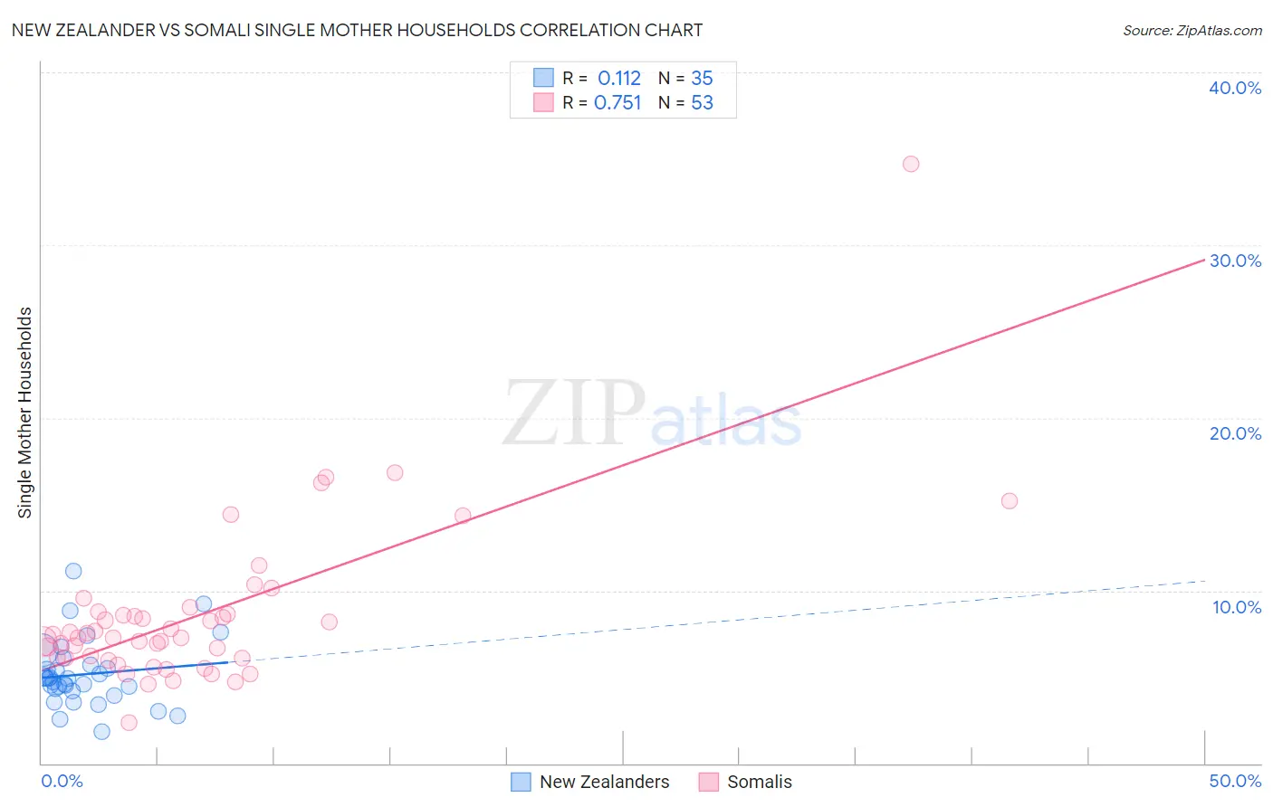 New Zealander vs Somali Single Mother Households