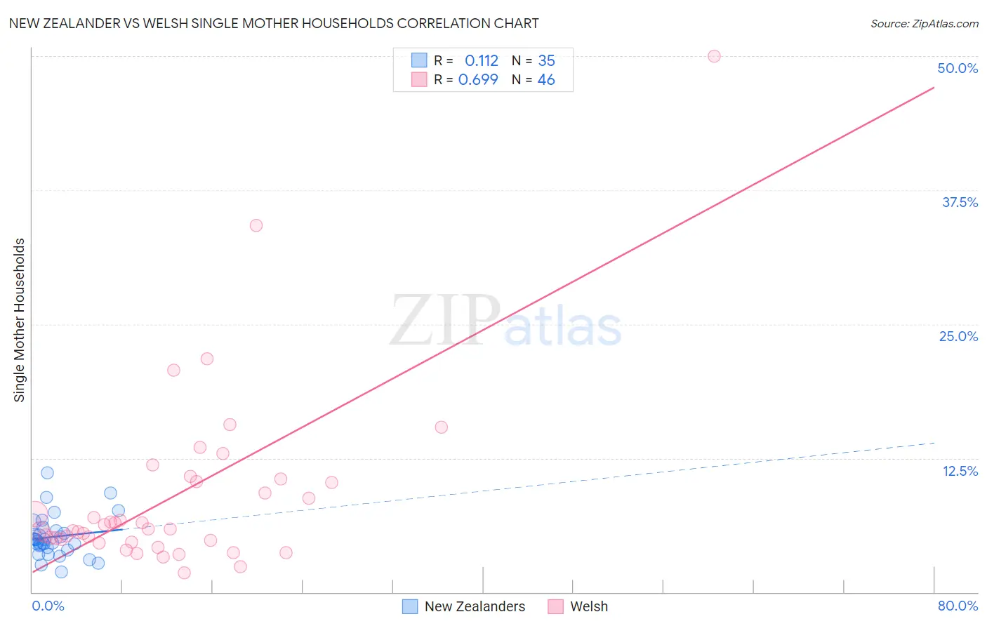 New Zealander vs Welsh Single Mother Households