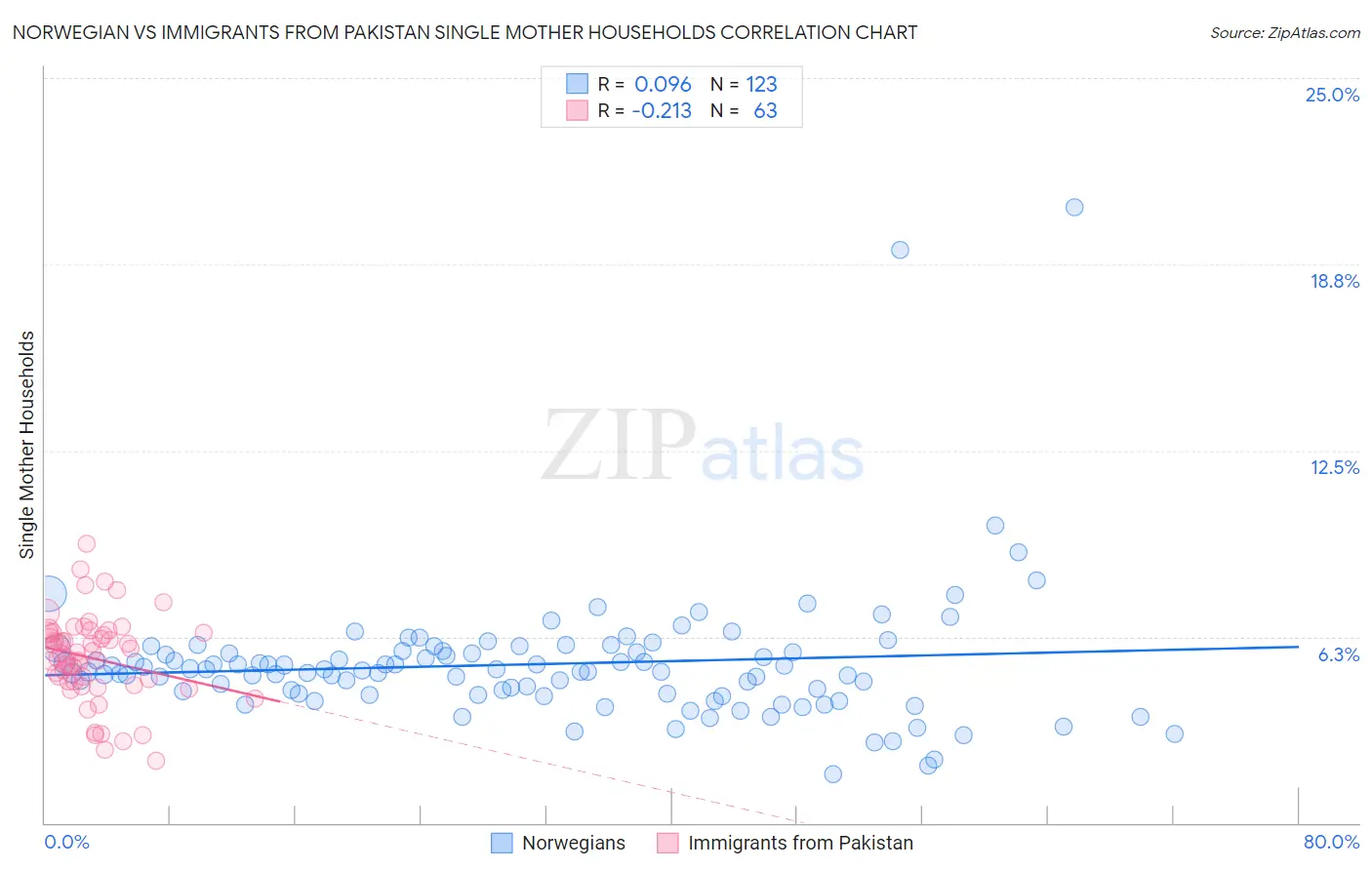 Norwegian vs Immigrants from Pakistan Single Mother Households