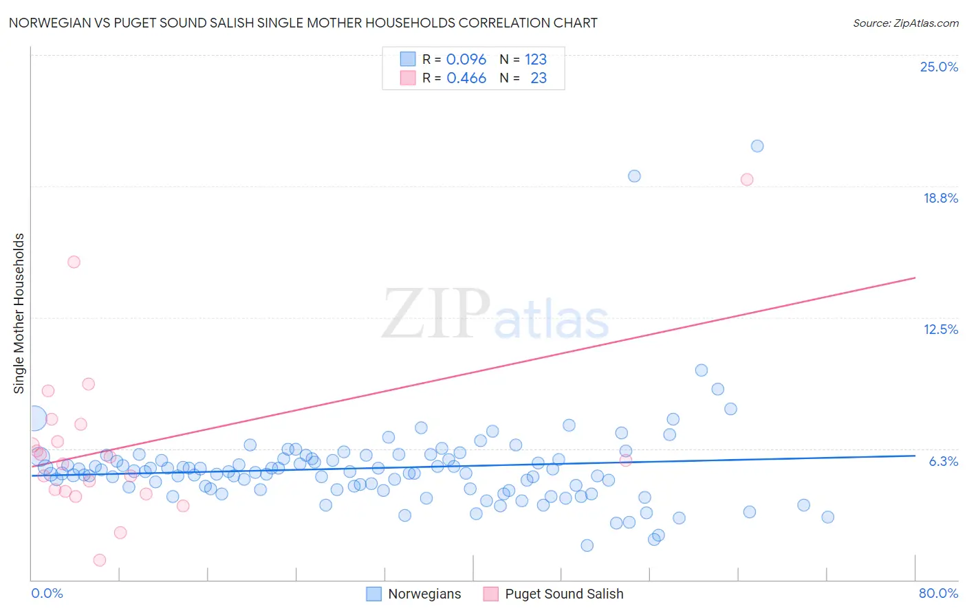 Norwegian vs Puget Sound Salish Single Mother Households