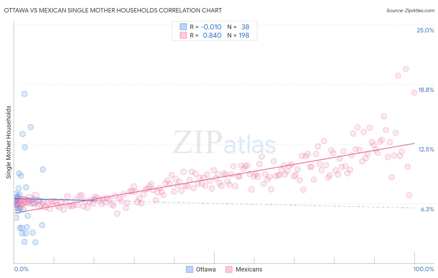 Ottawa vs Mexican Single Mother Households