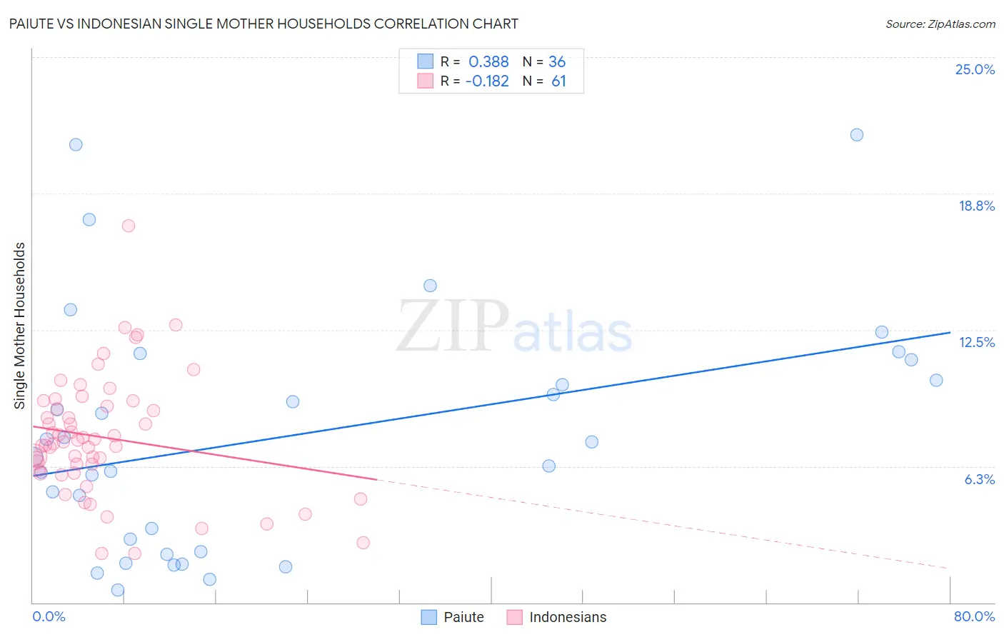 Paiute vs Indonesian Single Mother Households