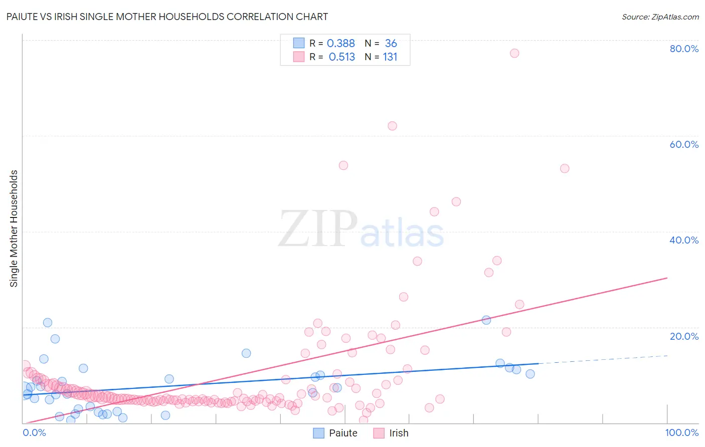 Paiute vs Irish Single Mother Households
