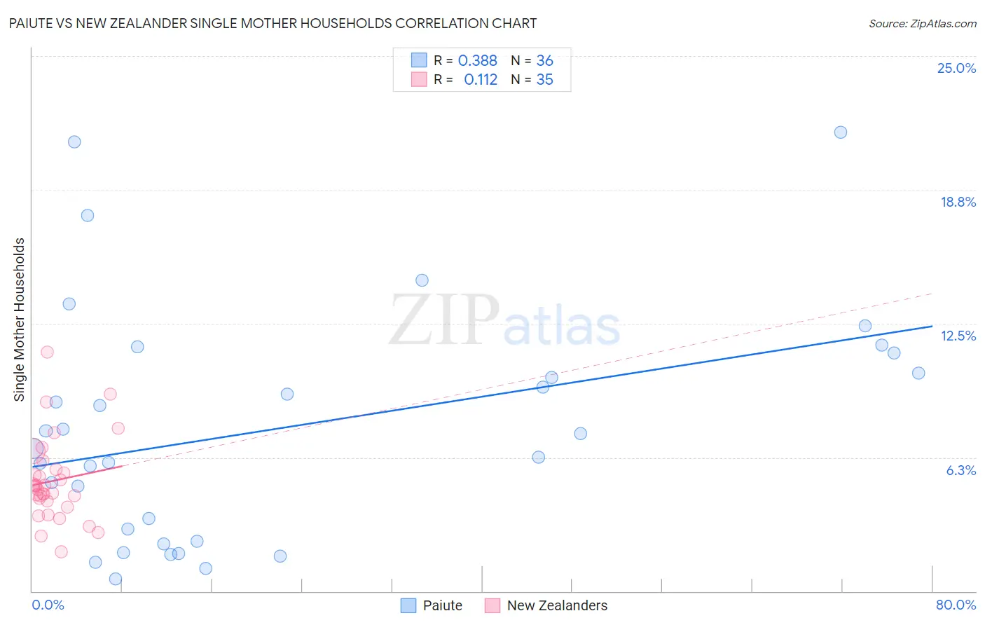 Paiute vs New Zealander Single Mother Households